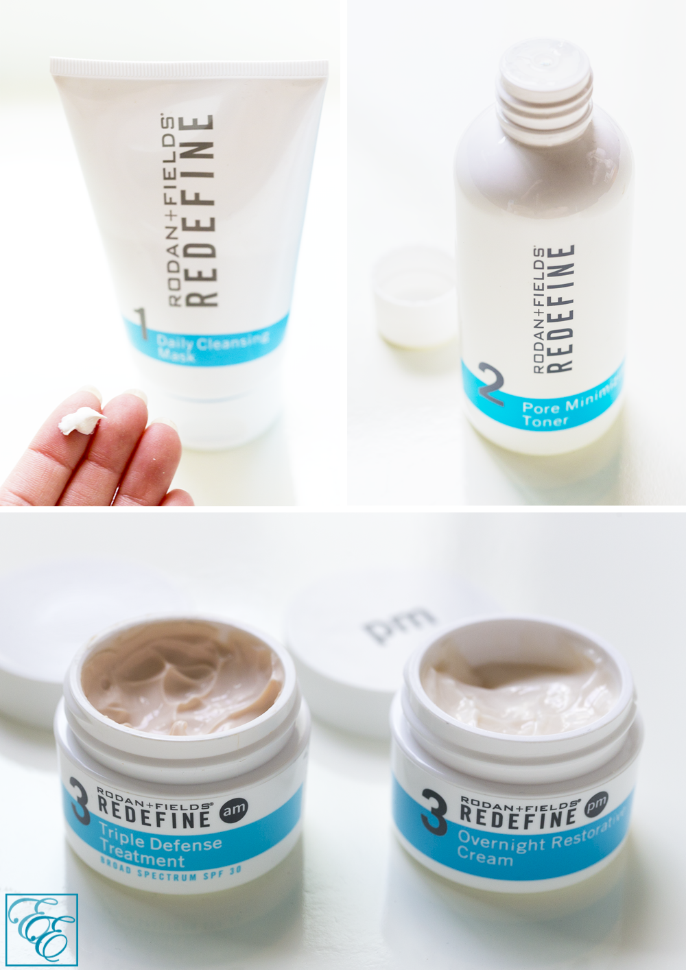 Rodan + Fields Redefine Skincare: Daily Cleansing Mask, Pore Minimizing Toner, Skin Cream