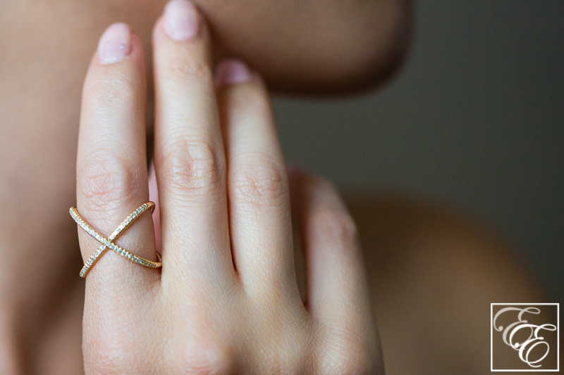 Muse Refined Demetri X ring in yellow gold and white diamond