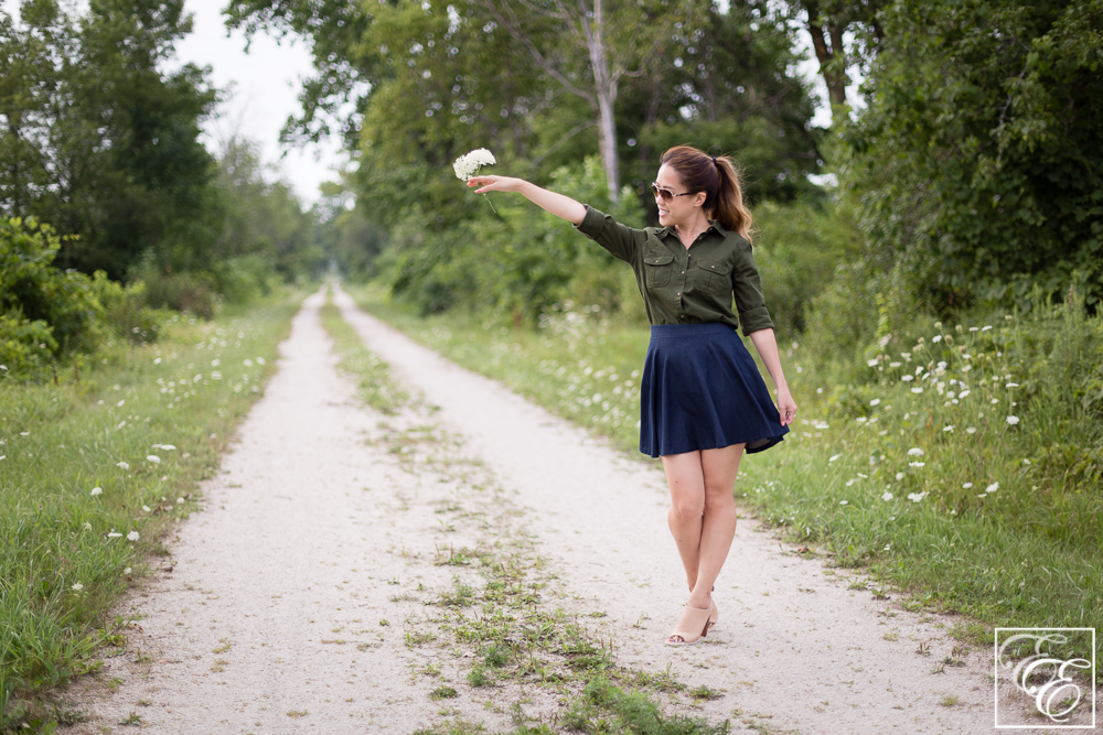 Target olive green denim top and denim skirt