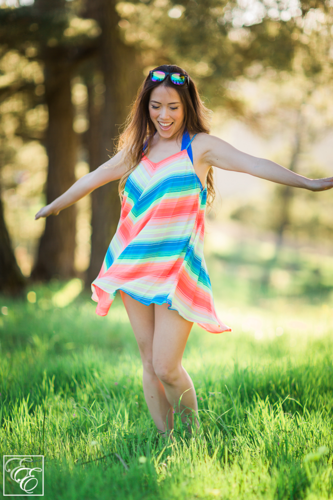 Target neon chevron swimsuit cover-up and metallic rainbow sunglasses