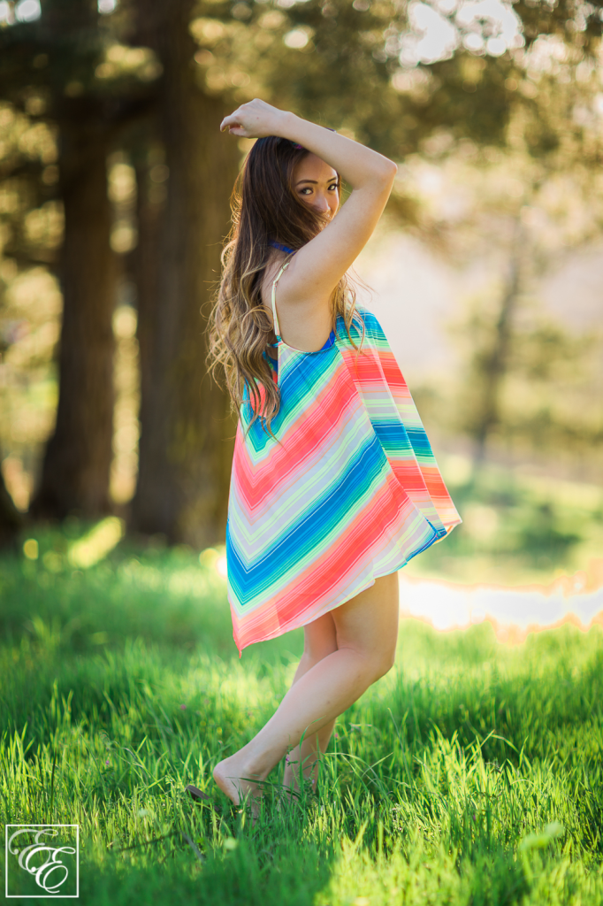 Target neon chevron swimsuit cover-up and metallic rainbow sunglasses