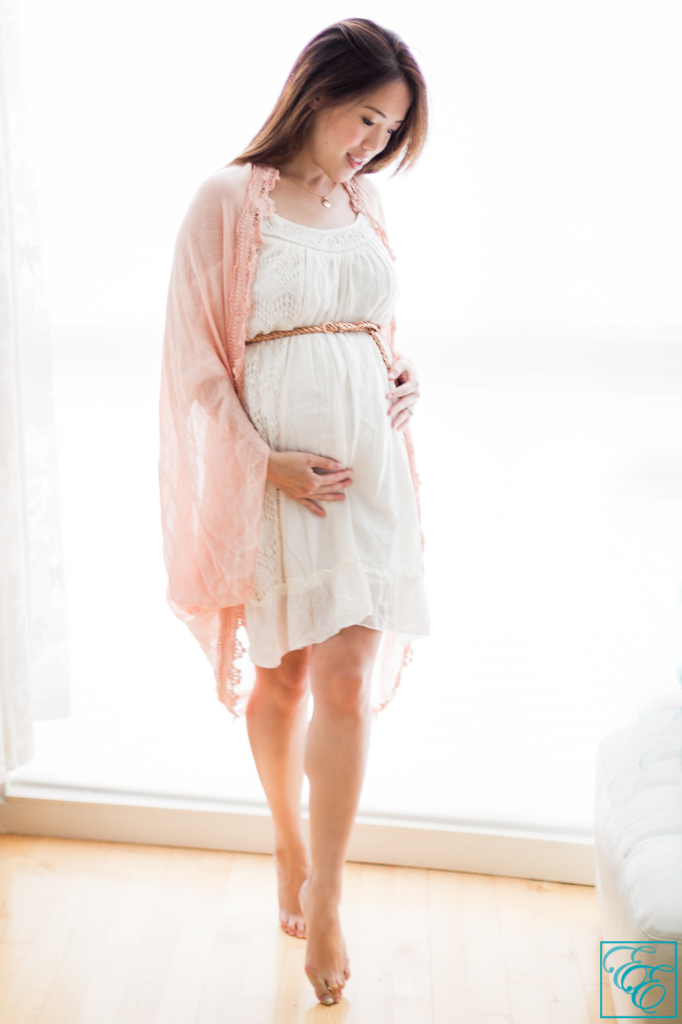 Target Summer Packing Essentials: Off-the shoulder flowing white dress and peach cocoon wrap